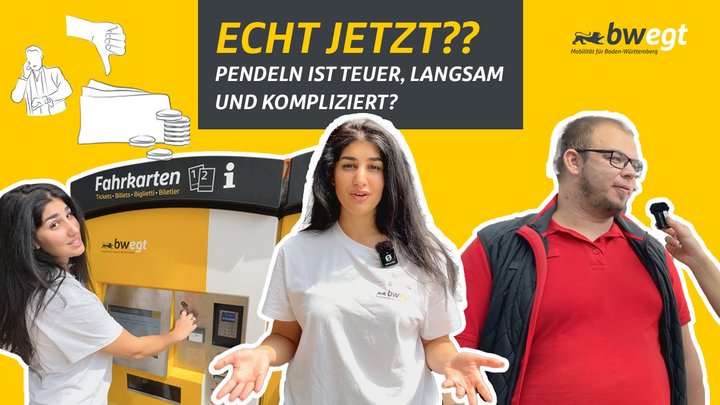 Collage mit Dilara und einem Fahrkartenautomat