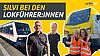 Collage aus vier Personen und zwei Zügen.