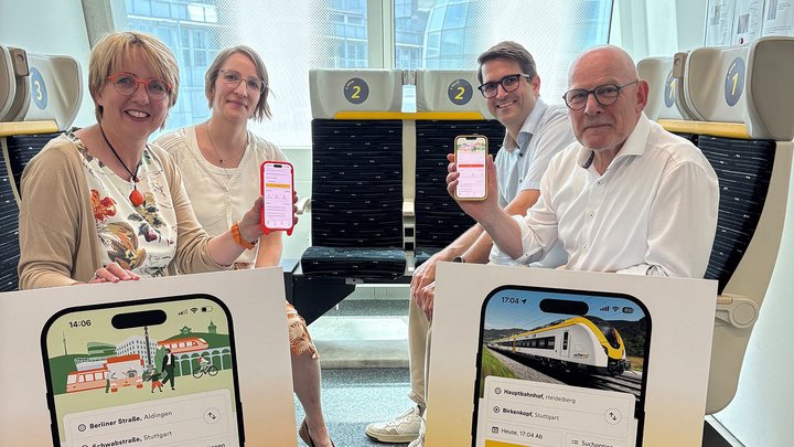 Cornelia Christian, Veronika Müller, Andreas Sigloch und Winfried Hermann