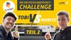 Gegenüberstellung von Checker Tobi und Checker Moritz im Zuge des Finales der Deutschlandticket Challenge.