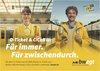 2 Personen in gelben Klamotten, mit dem Schriftzug D-Ticket & CiCoBW: Für immer. Für zwischendurch. 