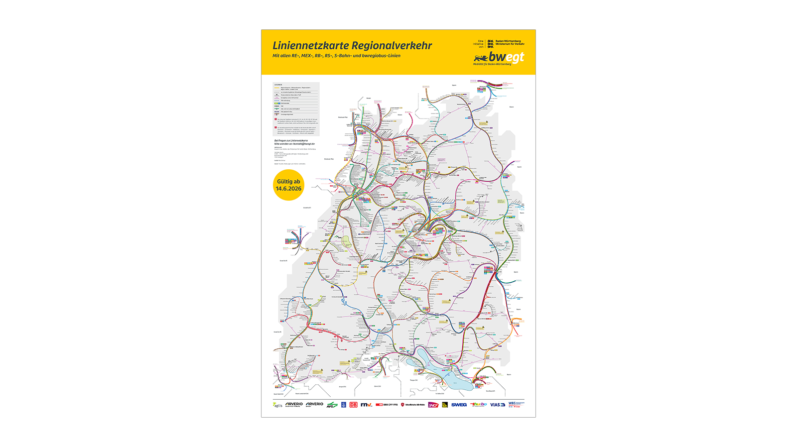 Karte Liniennetzkarte Regionalverkehr